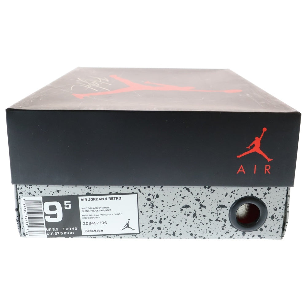 NIKE(ナイキ) AIR JORDAN 4 RETRO ALTERNATE 89 308497-106 エアジョーダン4 ハイカットスニーカー シューズ ホワイト/レッド US9.5/27.5cm