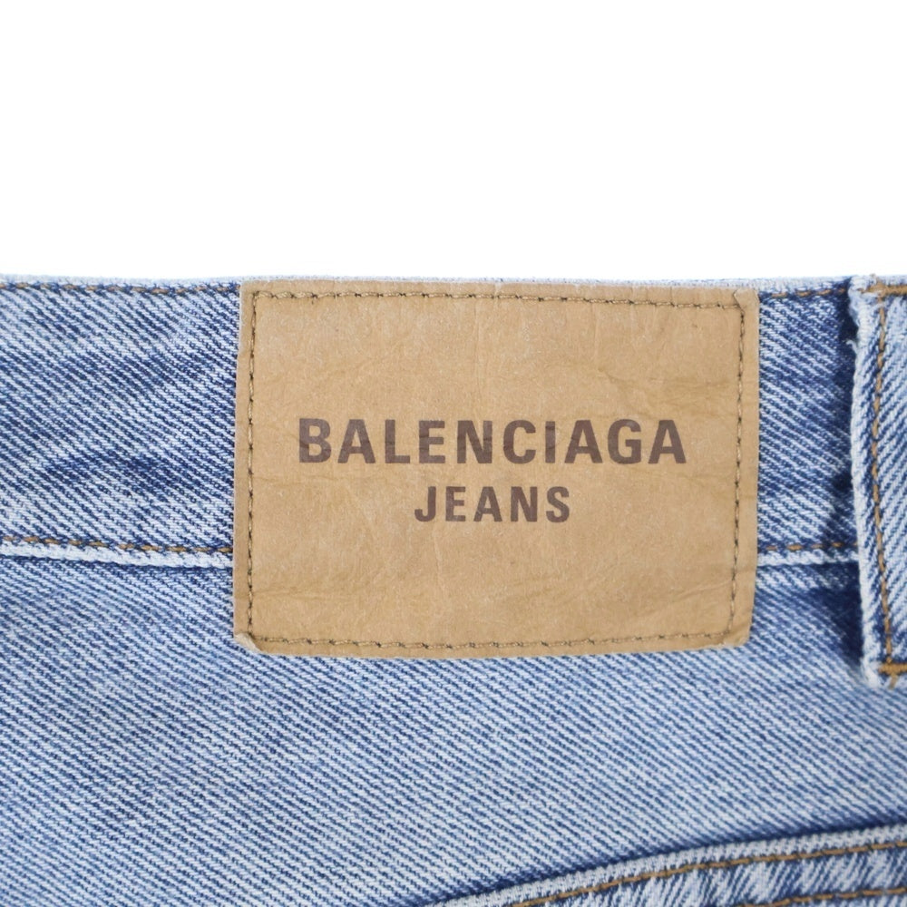 BALENCIAGA(バレンシアガ) ダメージ加工バギーワイドデニムパンツ ジーンズ インディゴ 697886 THW25