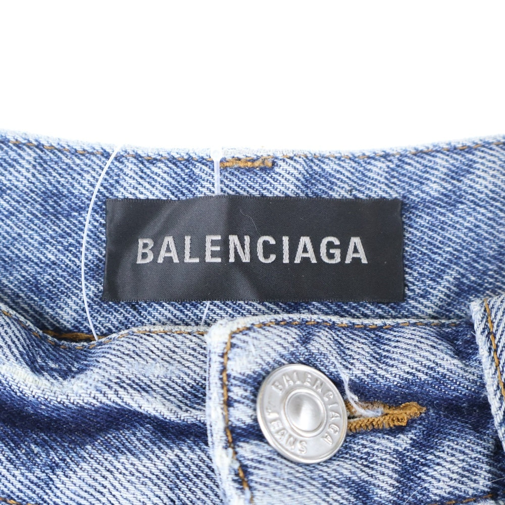 BALENCIAGA(バレンシアガ) ダメージ加工バギーワイドデニムパンツ ジーンズ インディゴ 697886 THW25
