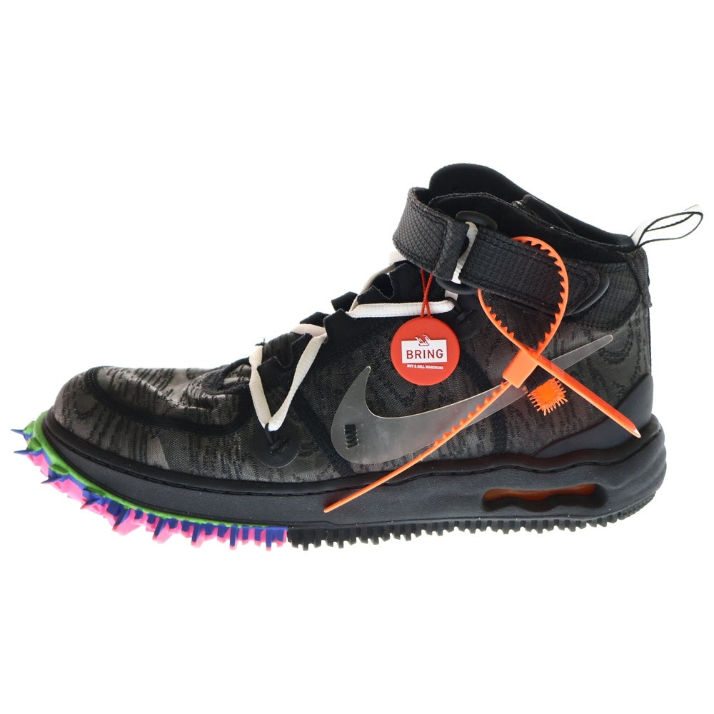 NIKE(ナイキ) ×Off-White AIR FORCE 1 MID DO6290-001 オフホワイト エアフォース1 ミッドカットスニーカー ブラック US10/28cm
