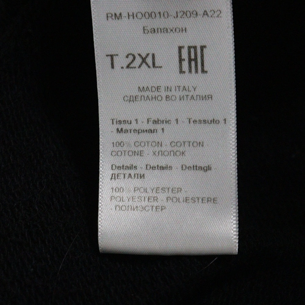 LANVIN(ランバン) フロントロゴ刺繍プルオーバースウェットパーカー フーディー ブラック RM-HO0010-J209-A22