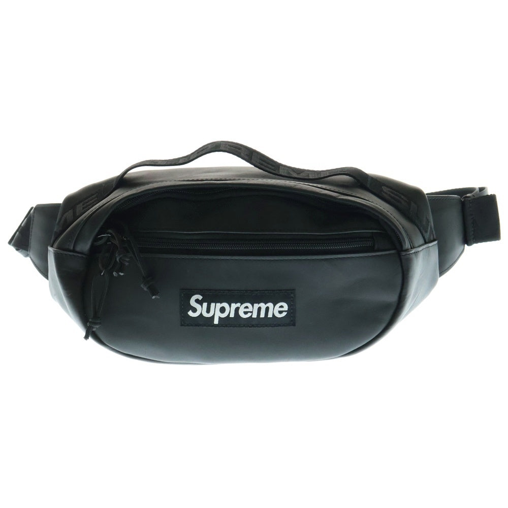 SUPREME(シュプリーム) 23AW Leather Waist Bag レザーウエストバッグ ボディバッグ ブラック