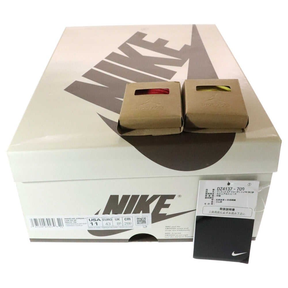 NIKE(ナイキ) ×TRAVIS SCOTT WMNS AIR JORDAN 1 RETRO LOW OG CANAR DZ4137-700 トラヴィススコット ウィメンズ エアジョーダン1 カナリー ローカットスニーカー US11/28cm