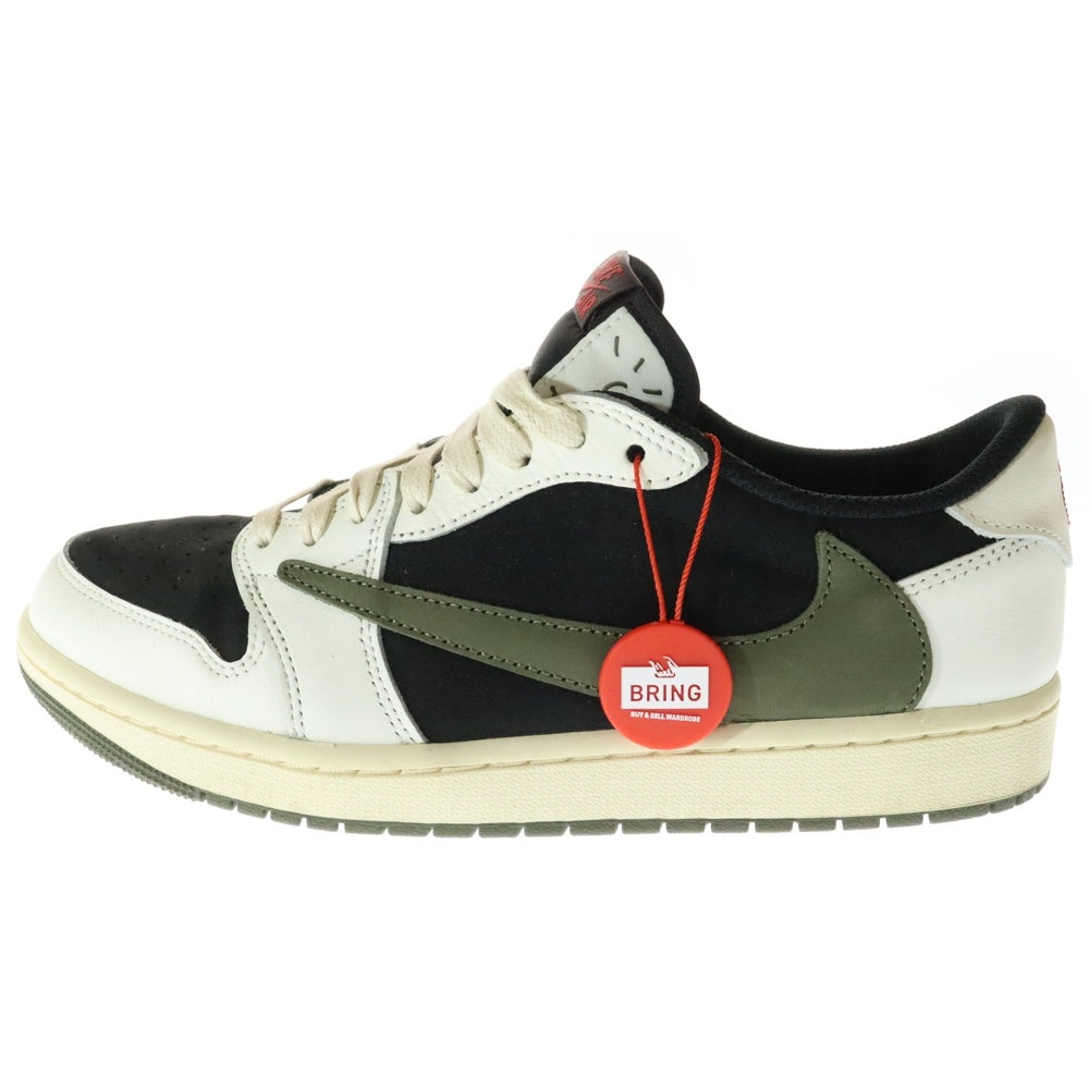 NIKE(ナイキ) ×TRAVIS SCOTT WMNS AIR JORDAN 1 LOW OG Medium Olive DZ4137-106 ×トラヴィススコット ウィメンズ エアジョーダン1 ローカットスニーカー US11/28cm