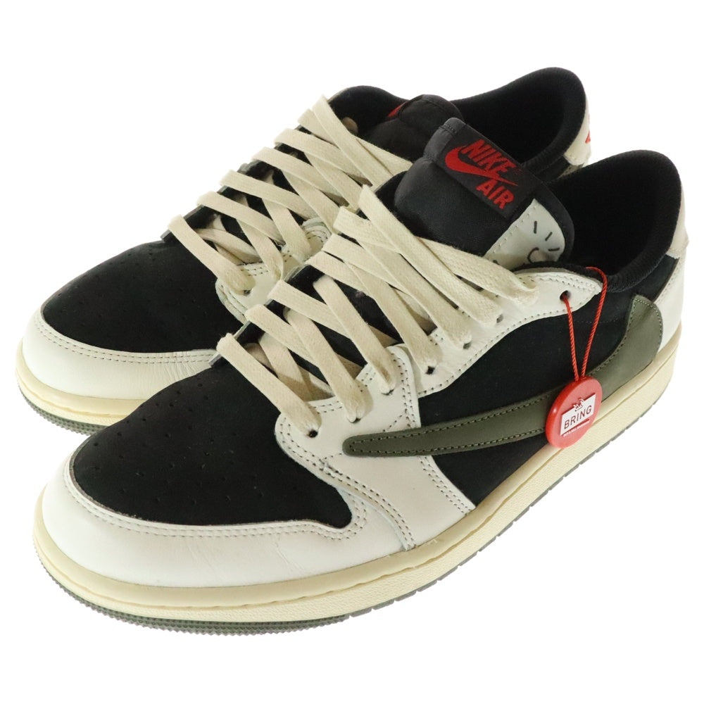 NIKE(ナイキ) ×TRAVIS SCOTT WMNS AIR JORDAN 1 LOW OG Medium Olive DZ4137-106 ×トラヴィススコット ウィメンズ エアジョーダン1 ローカットスニーカー US11/28cm