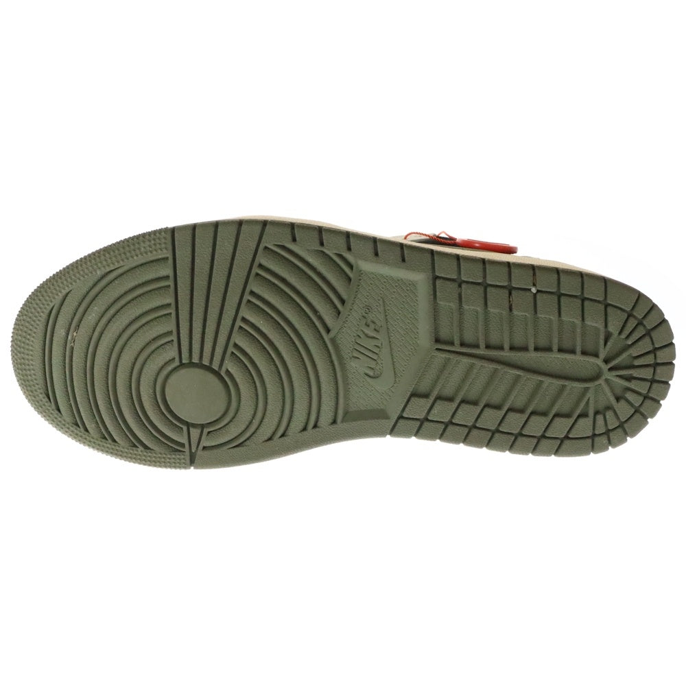 NIKE(ナイキ) ×TRAVIS SCOTT WMNS AIR JORDAN 1 LOW OG Medium Olive DZ4137-106 ×トラヴィススコット ウィメンズ エアジョーダン1 ローカットスニーカー US11/28cm