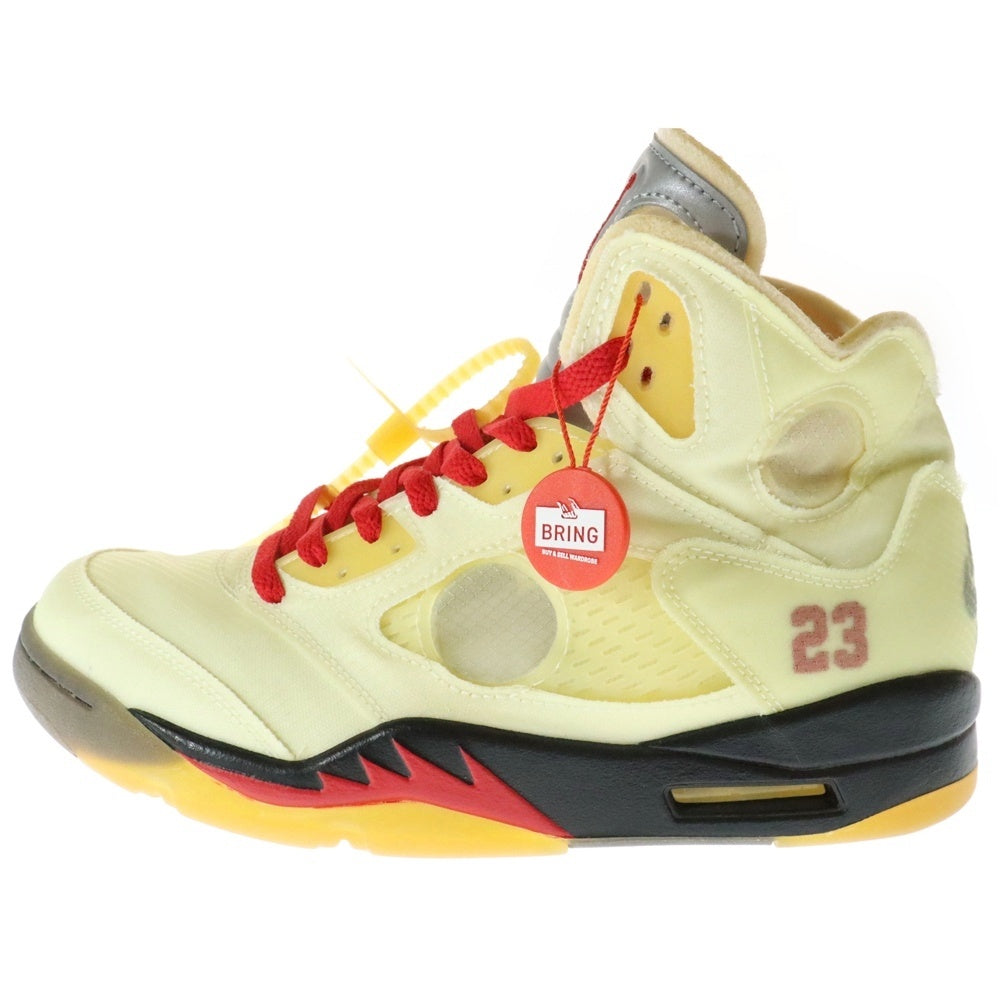 NIKE(ナイキ) ×OFF-WHITE AIR JORDAN 5 RETRO SP SAIL DH8565-100 オフホワイト エアジョーダン5 レトロ セイル ハイカットスニーカー アイボリー US9.5/27.5cm