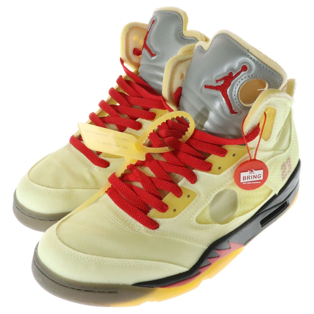 NIKE(ナイキ) ×OFF-WHITE AIR JORDAN 5 RETRO SP SAIL DH8565-100 オフホワイト エアジョーダン5 レトロ セイル ハイカットスニーカー アイボリー US9.5/27.5cm