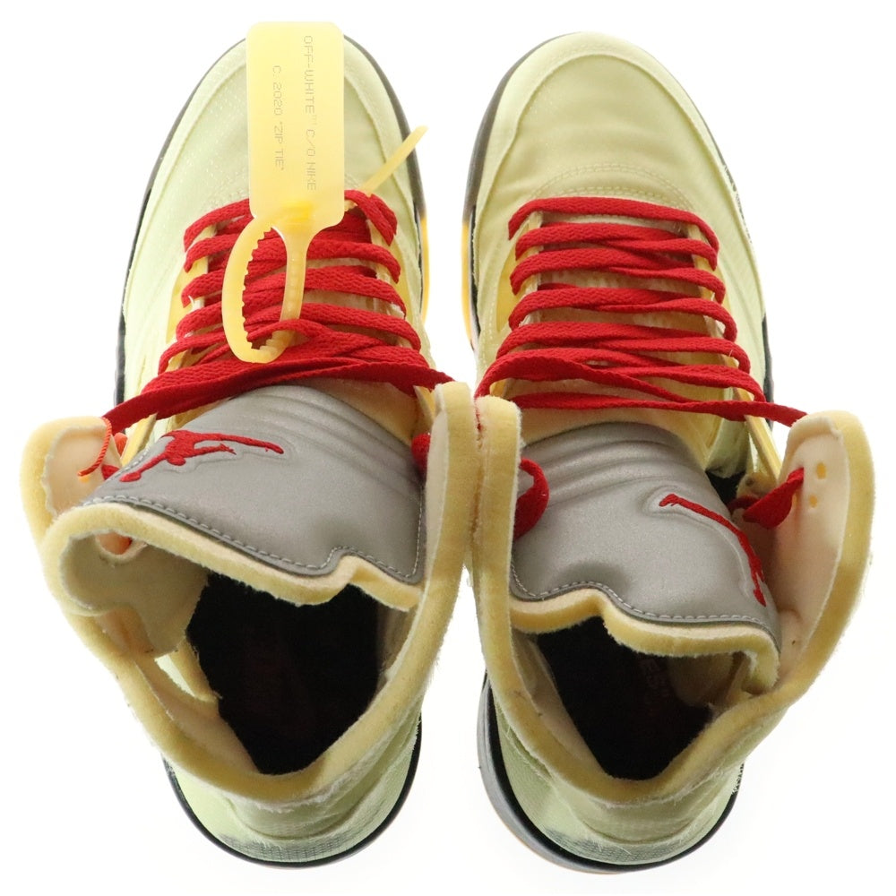NIKE(ナイキ) ×OFF-WHITE AIR JORDAN 5 RETRO SP SAIL DH8565-100 オフホワイト エアジョーダン5 レトロ セイル ハイカットスニーカー アイボリー US9.5/27.5cm