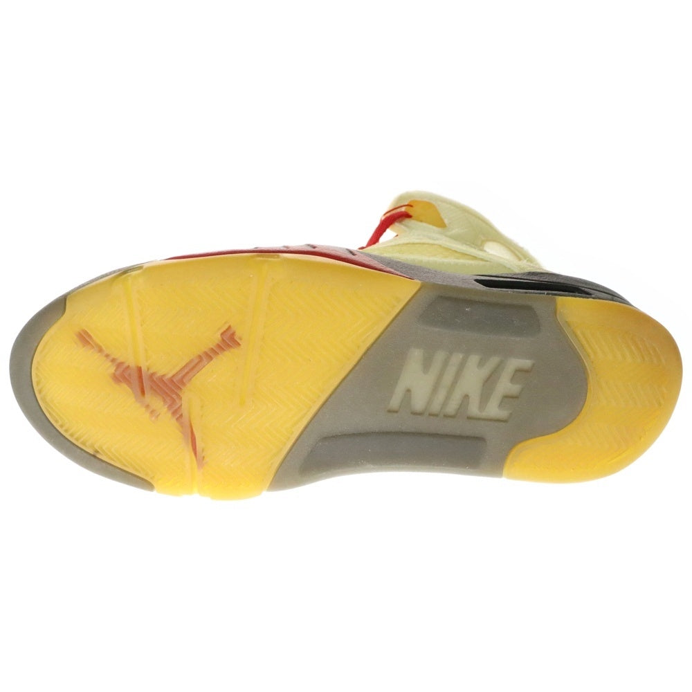 NIKE(ナイキ) ×OFF-WHITE AIR JORDAN 5 RETRO SP SAIL DH8565-100 オフホワイト エアジョーダン5 レトロ セイル ハイカットスニーカー アイボリー US9.5/27.5cm