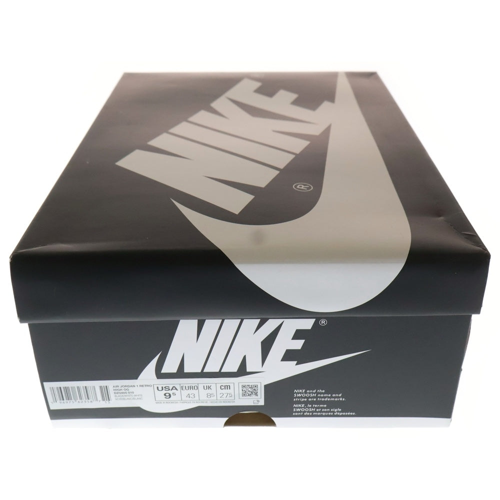 NIKE(ナイキ) AIR JORDAN 1 RETRO HIGH OG DZ5485-010 エアジョーダン1 レトロ OG ハイカットスニーカー シューズ ブラック/ホワイト US9.5/27.5cm