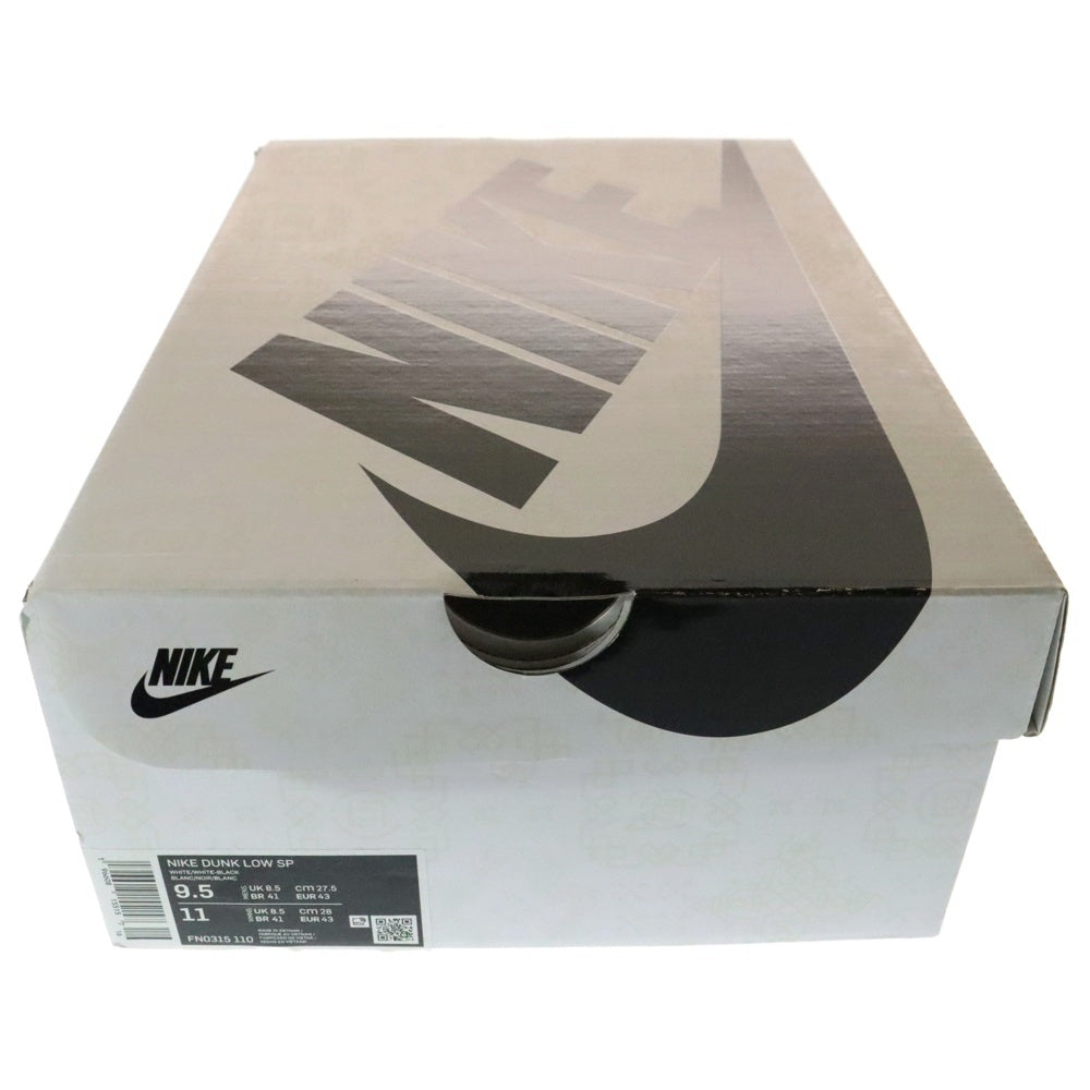 NIKE(ナイキ) ×CLOT ×FRAGMENT DESIGN DUNK LOW SP FN0315-110 クロット フラグメントデザイン ダンク ローカットスニーカー ホワイト/ブラック US9.5/27.5cm