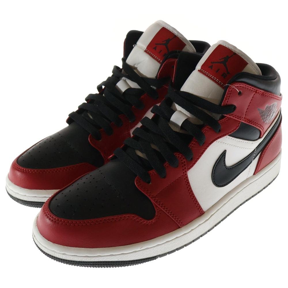 NIKE(ナイキ) AIR JORDAN 1 MID CHICAGO BLACK TOE 554724-069 エアジョーダン1 シカゴ ブラック トゥ ミッドカットスニーカー ブラック/レッド US9/27.0cm