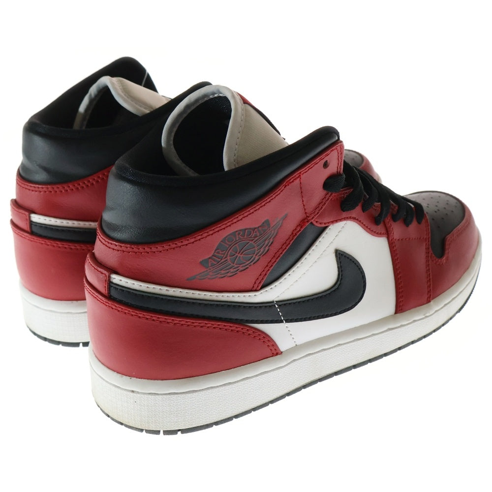 NIKE(ナイキ) AIR JORDAN 1 MID CHICAGO BLACK TOE 554724-069 エアジョーダン1 シカゴ ブラック トゥ ミッドカットスニーカー ブラック/レッド US9/27.0cm