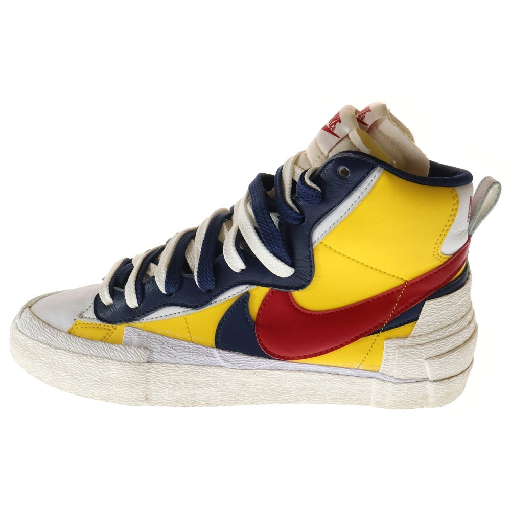 NIKE(ナイキ) ×SACAI BLAZER MID BV0072-700 サカイ ブレーザー ミッドカットスニーカー イエロー/ネイビー US9/27cm
