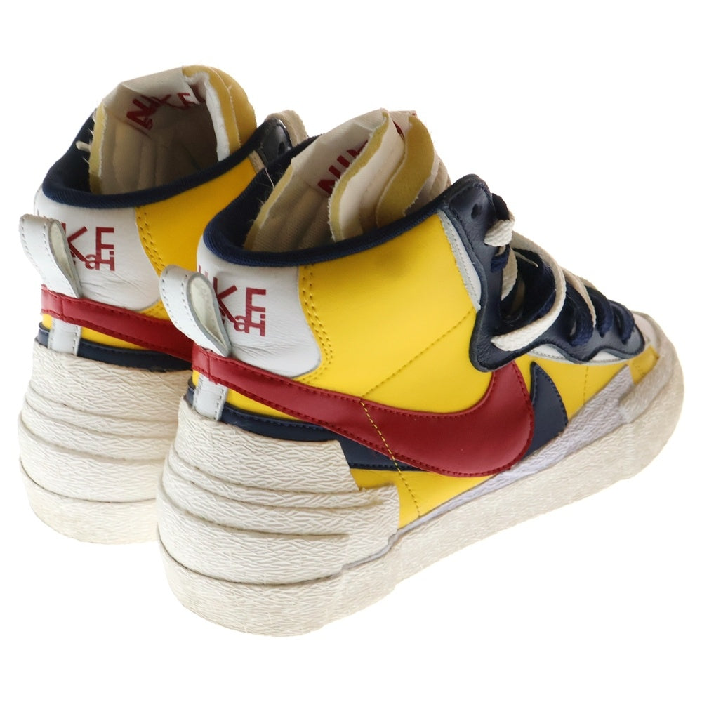 NIKE(ナイキ) ×SACAI BLAZER MID BV0072-700 サカイ ブレーザー ミッドカットスニーカー イエロー/ネイビー US9/27cm