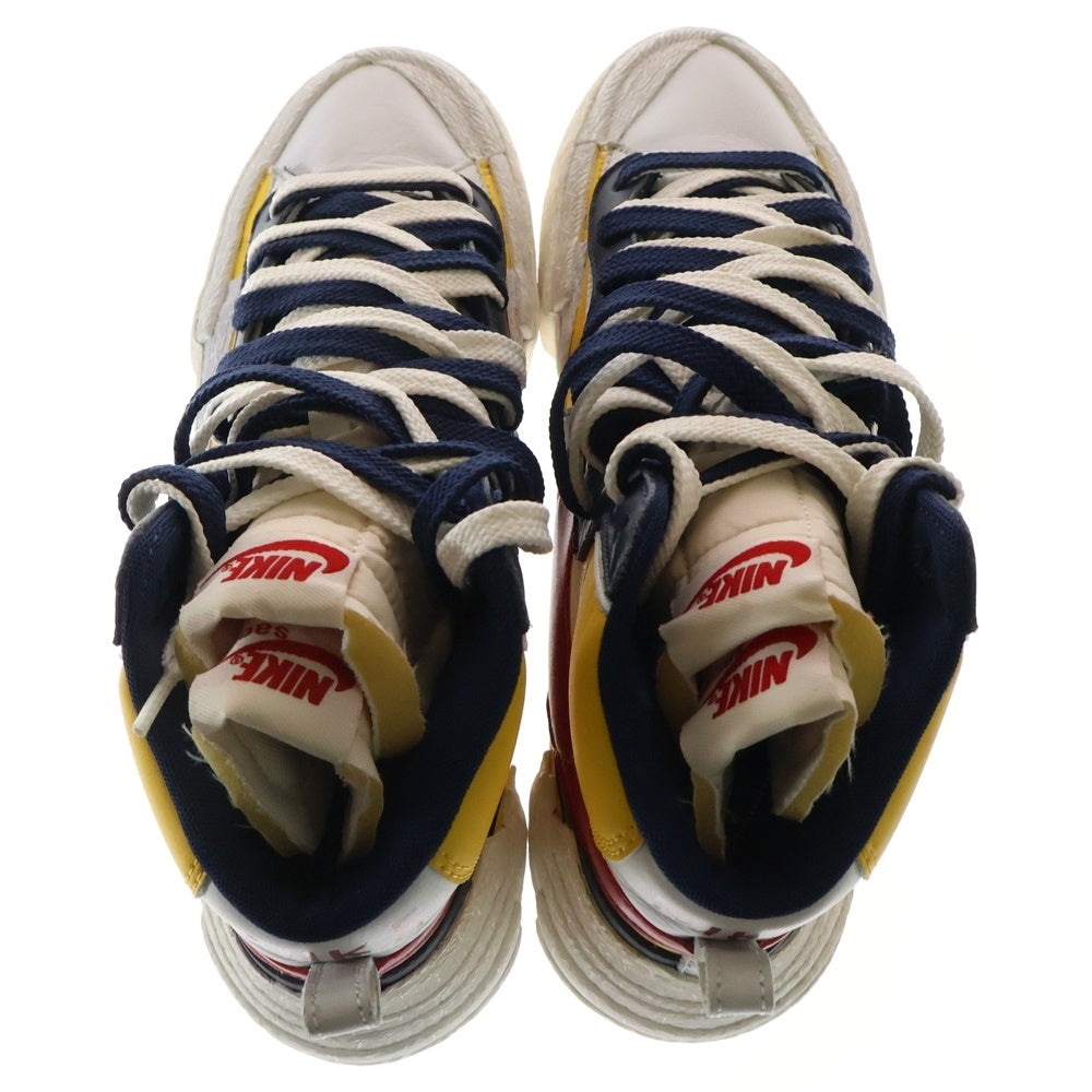 NIKE(ナイキ) ×SACAI BLAZER MID BV0072-700 サカイ ブレーザー ミッドカットスニーカー イエロー/ネイビー US9/27cm