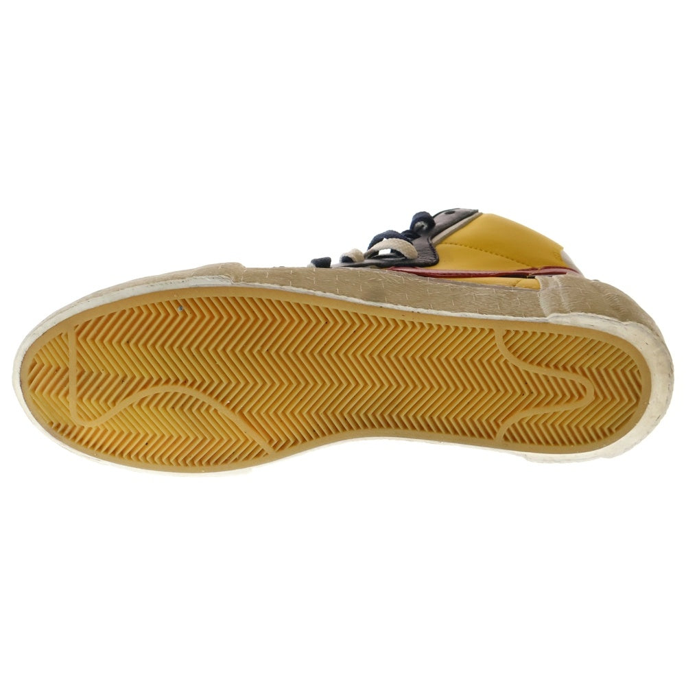 NIKE(ナイキ) ×SACAI BLAZER MID BV0072-700 サカイ ブレーザー ミッドカットスニーカー イエロー/ネイビー US9/27cm