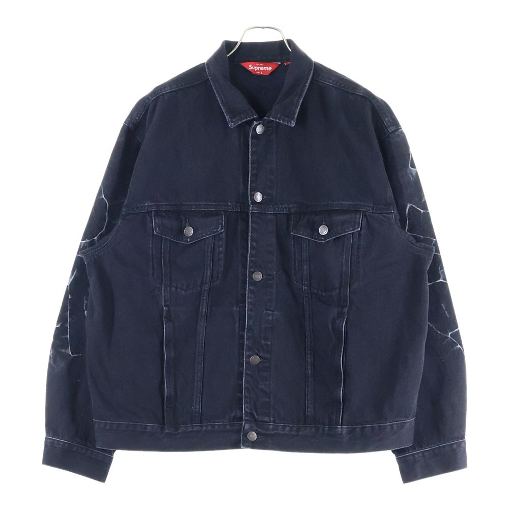 SUPREME(シュプリーム) 23SS Shibori Denim Trucker Jacket 絞り加工 デニム トラッカージャケット ブラック