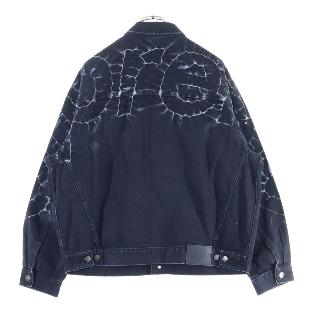 SUPREME(シュプリーム) 23SS Shibori Denim Trucker Jacket 絞り加工 デニム トラッカージャケット ブラック