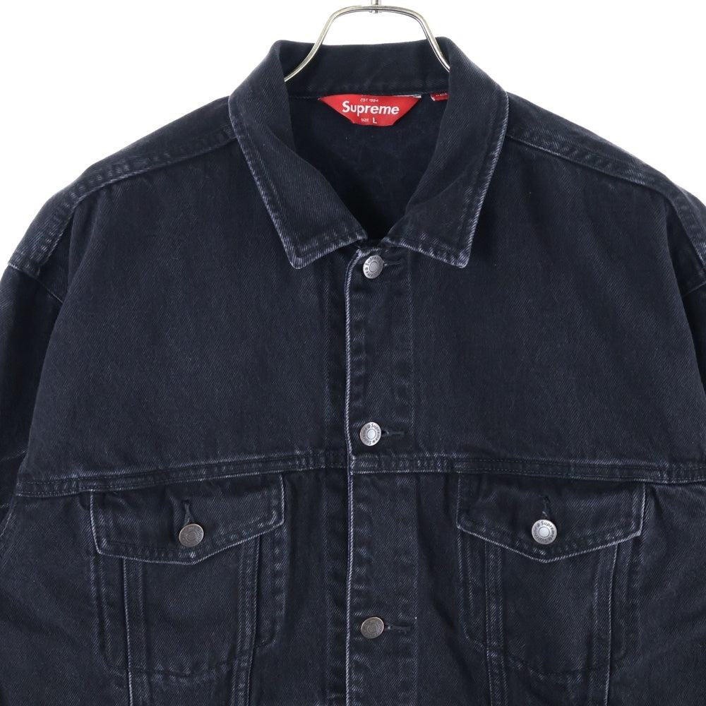 SUPREME(シュプリーム) 23SS Shibori Denim Trucker Jacket 絞り加工 デニム トラッカージャケット ブラック