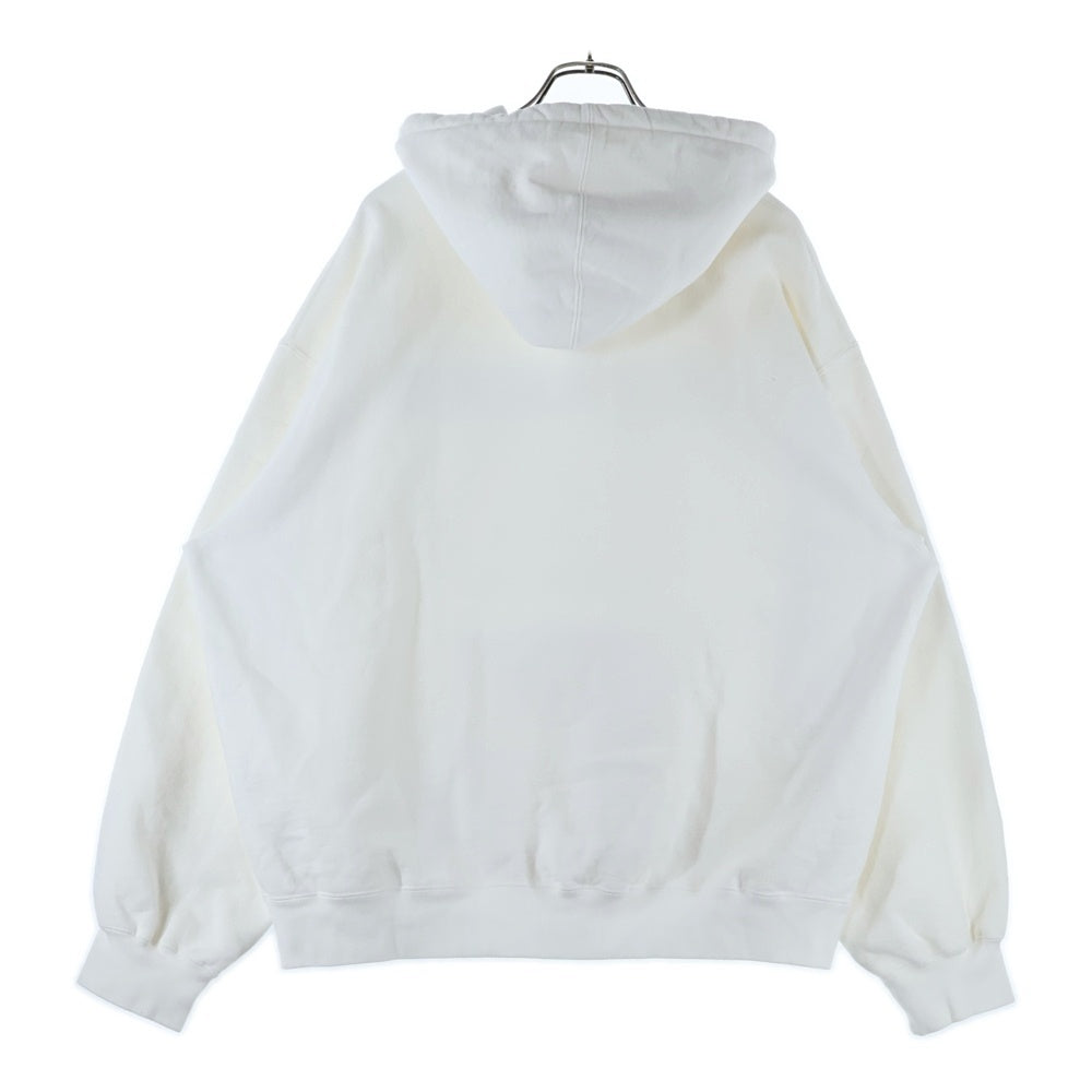 SUPREME(シュプリーム) 23AW Collegiate Patchwork Leather Hooded Sweatshirt カレッジエイト パッチワーク レザーロゴ プルオーバーパーカー フーディ ホワイト