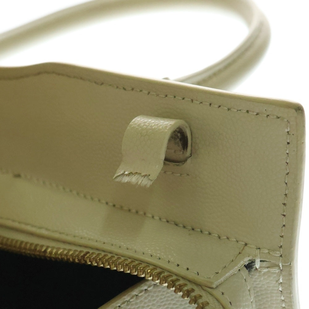 SAINT LAURENT PARIS(サンローランパリ) アップタウン ゴールド金具 レザー ハンドバッグ ショルダーバッグ ホワイト 634730