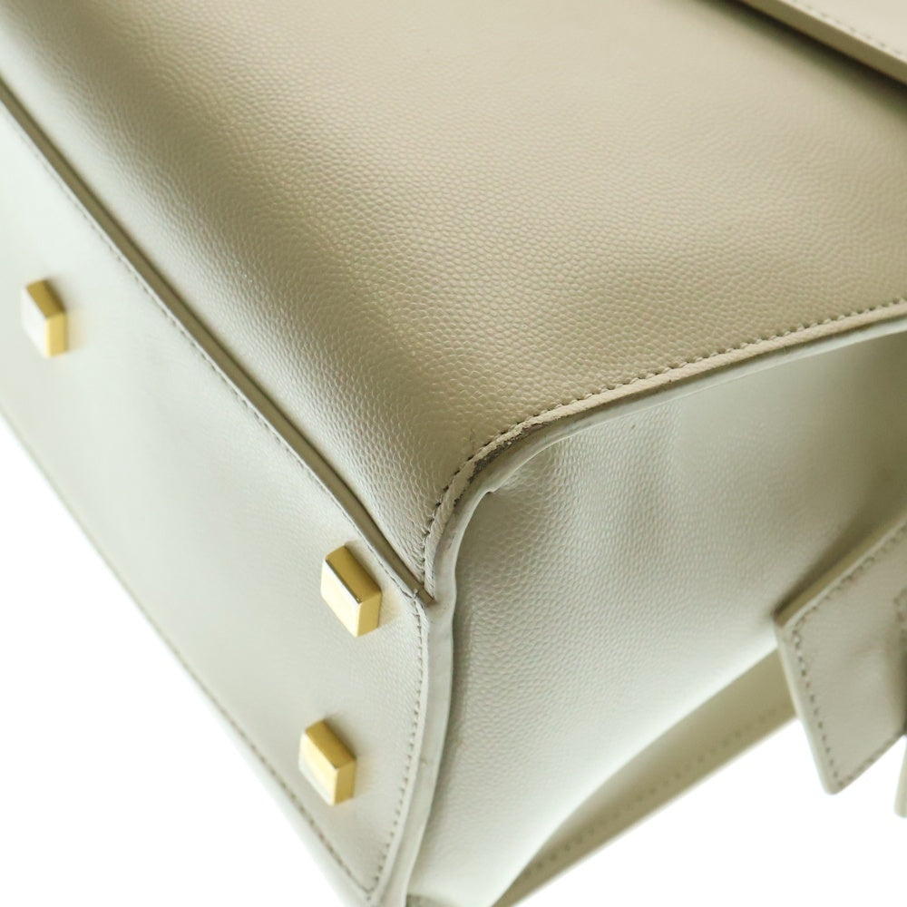 SAINT LAURENT PARIS(サンローランパリ) アップタウン ゴールド金具 レザー ハンドバッグ ショルダーバッグ ホワイト 634730