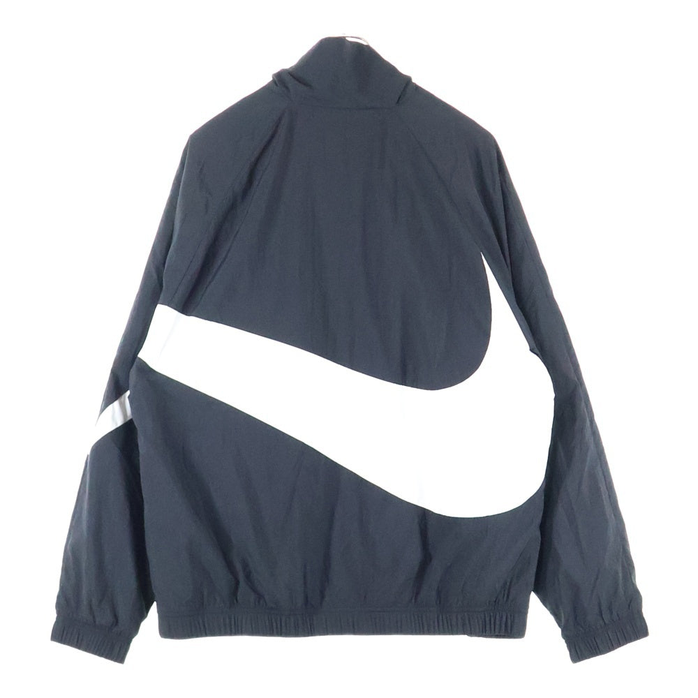 NIKE(ナイキ) HBR STMT WOVEN JACKET AR3133-010 ビッグスウッシュ ウーブンジャケット ジップアップナイロンジャケット ブラック/ホワイト