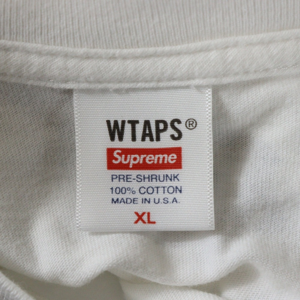 SUPREME(シュプリーム) 21AW ×WTAPS Sic'em! Tee ×ダブルタップス ロゴプリント クルーネック半袖Tシャツカットソー ホワイト