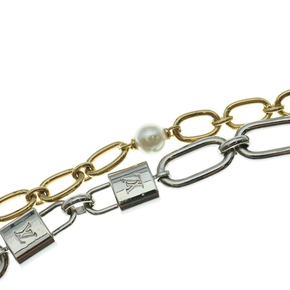 LOUIS VUITTON(ルイヴィトン) ロングネックレス・パールロック ゴールド/シルバー M02981