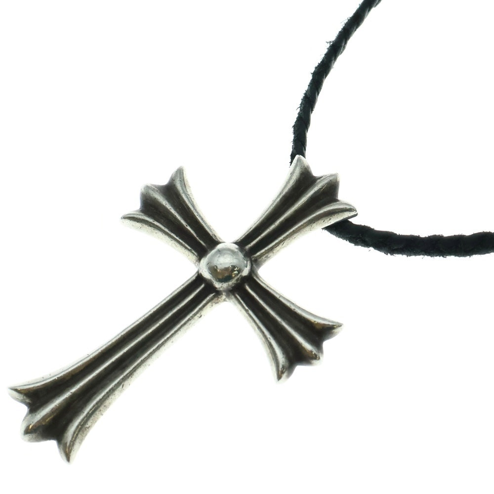 CHROME HEARTS(クロムハーツ) CH CRS LG BC ラージCHクロスペンダント Wボロチップ レザーブレイドネックレス シルバー BCA214