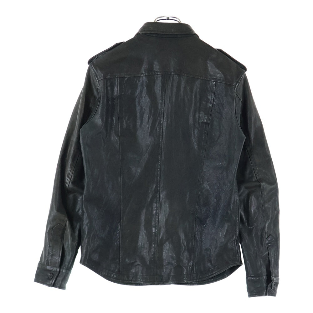 JOSEPH HOMME(ジョセフオム) Lamb Leather Jacket フロント2ポケット ラムレザージャケット グレー 489794