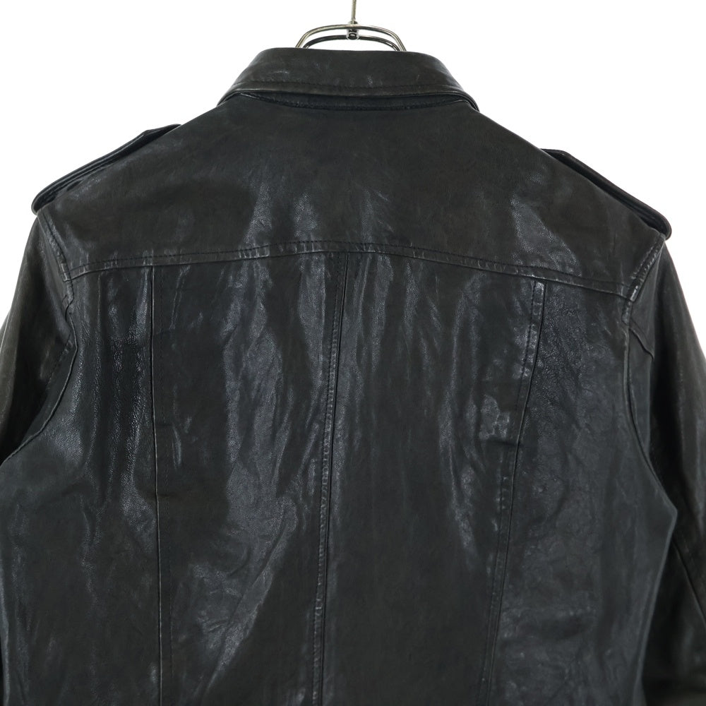 JOSEPH HOMME(ジョセフオム) Lamb Leather Jacket フロント2ポケット ラムレザージャケット グレー 489794