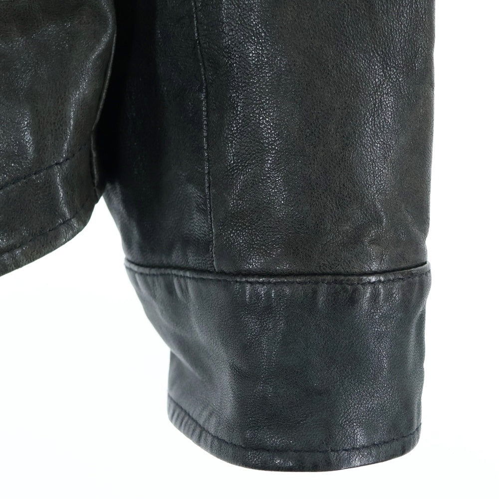 JOSEPH HOMME(ジョセフオム) Lamb Leather Jacket フロント2ポケット ラムレザージャケット グレー 489794