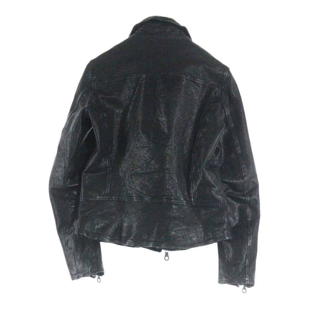 ISAMU KATAYAMA BACKLASH(イサムカタヤマバックラッシュ) Double Rider Jacket フロントジップアップ ダブルライダースジャケット カウレザージャケット ブラック 1447-02