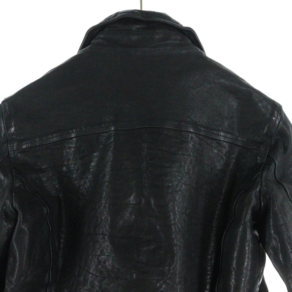 ISAMU KATAYAMA BACKLASH(イサムカタヤマバックラッシュ) Double Rider Jacket フロントジップアップ ダブルライダースジャケット カウレザージャケット ブラック 1447-02