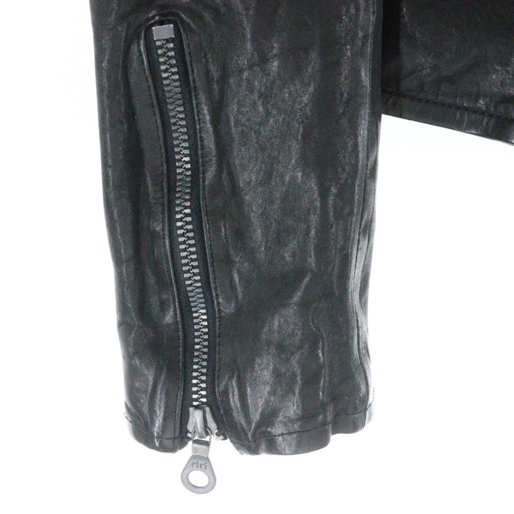 ISAMU KATAYAMA BACKLASH(イサムカタヤマバックラッシュ) Double Rider Jacket フロントジップアップ ダブルライダースジャケット カウレザージャケット ブラック 1447-02