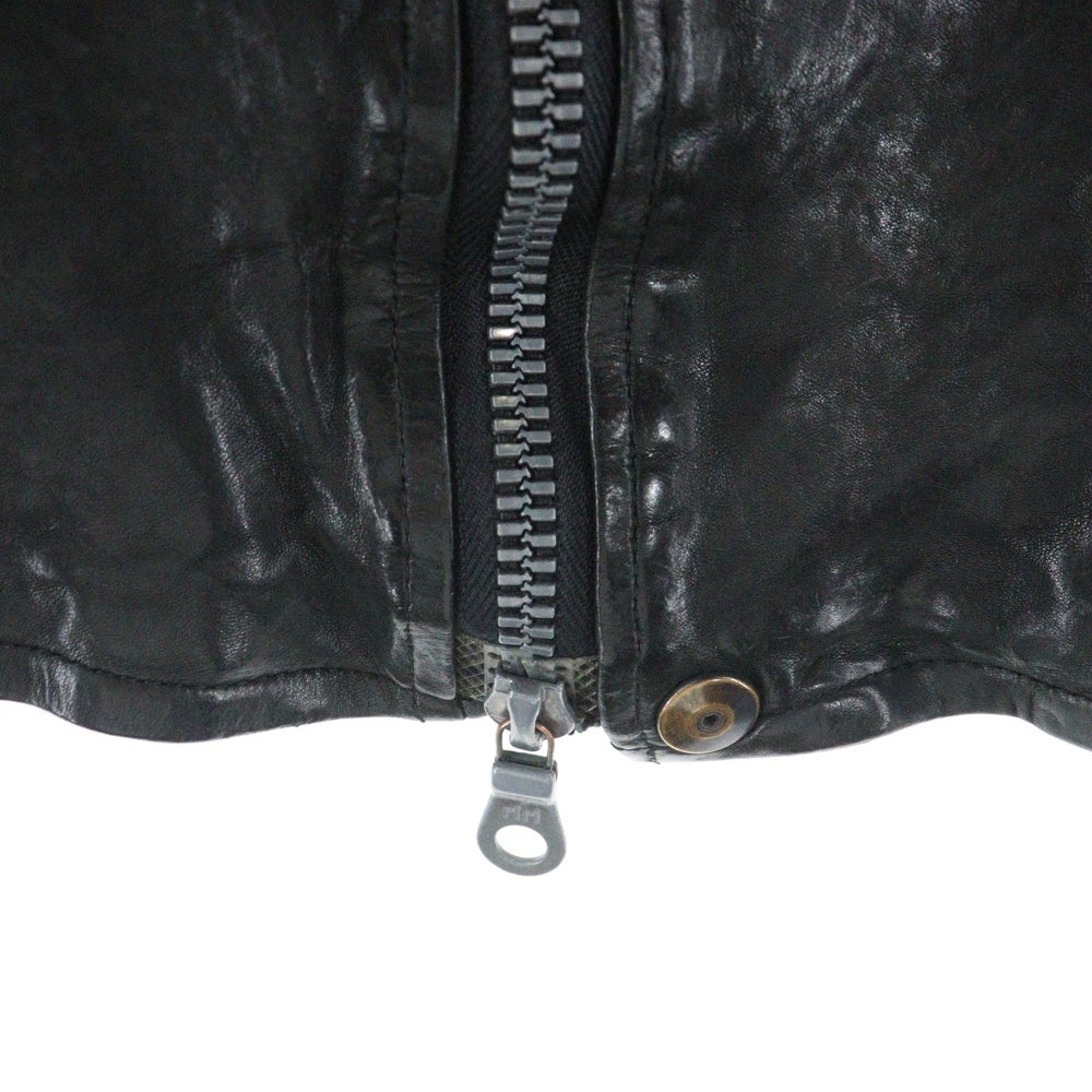 ISAMU KATAYAMA BACKLASH(イサムカタヤマバックラッシュ) Double Rider Jacket フロントジップアップ ダブルライダースジャケット カウレザージャケット ブラック 1447-02