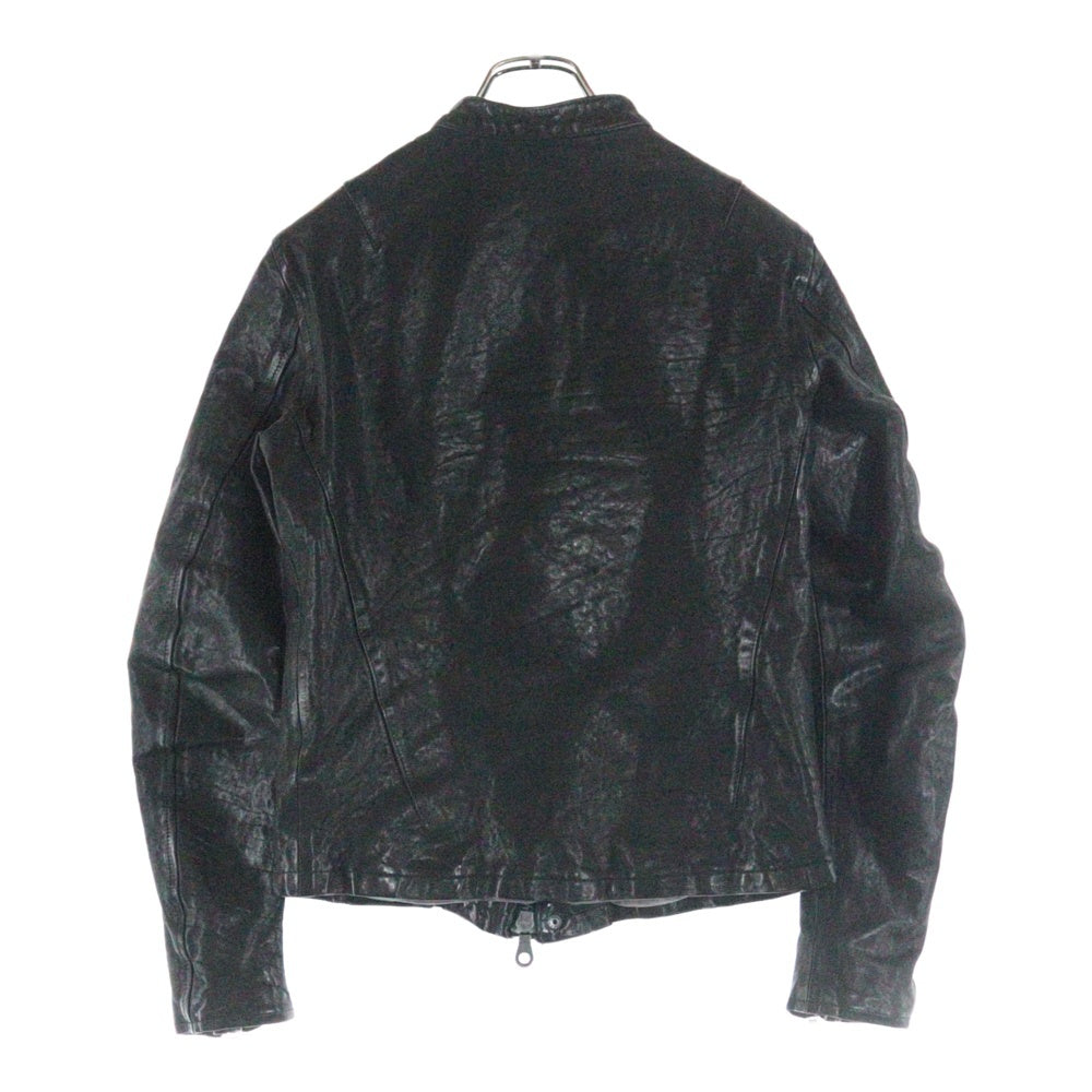 ISAMU KATAYAMA BACKLASH(イサムカタヤマバックラッシュ) Single Rider Jacket フロントジップアップ シングルライダースジャケット カウレザージャケット ブラック 1447-01