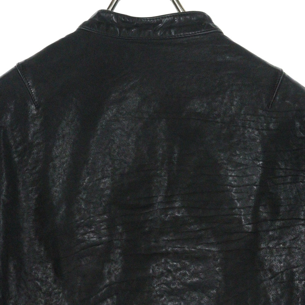 ISAMU KATAYAMA BACKLASH(イサムカタヤマバックラッシュ) Single Rider Jacket フロントジップアップ シングルライダースジャケット カウレザージャケット ブラック 1447-01
