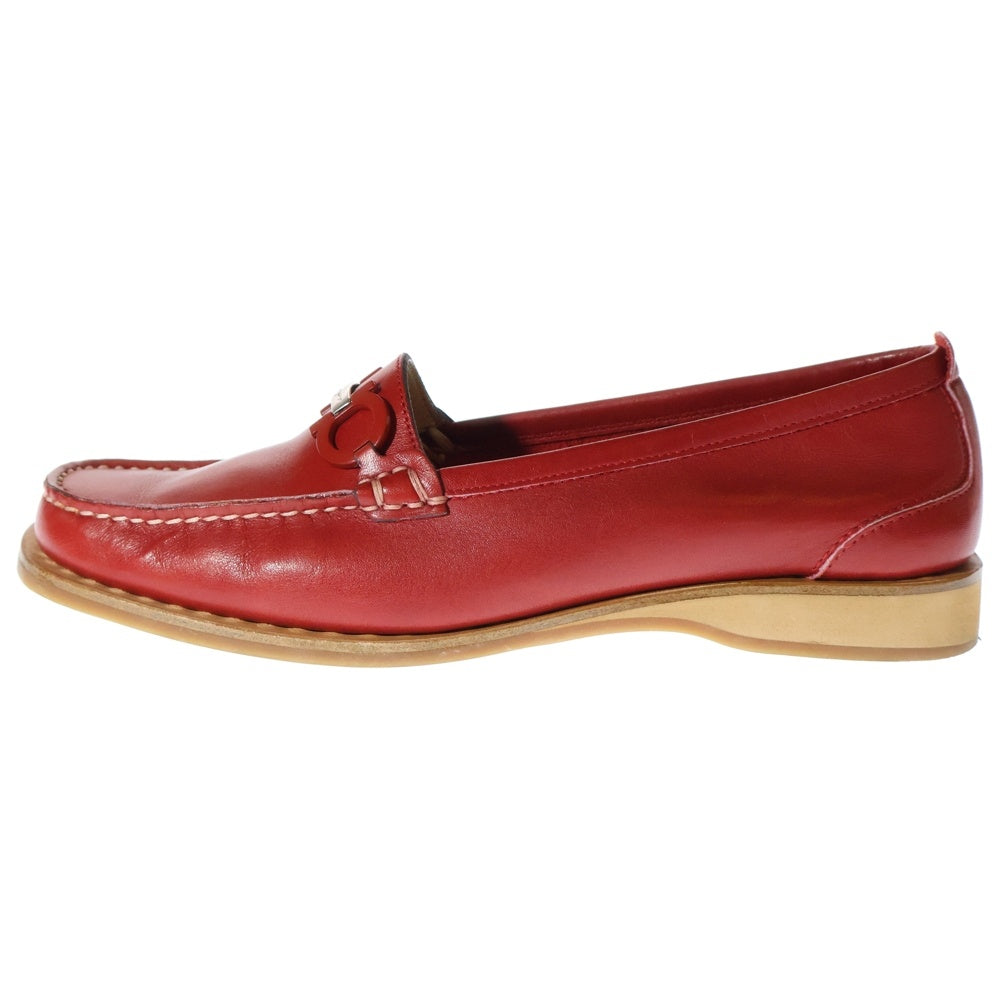 Salvatore Ferragamo(サルヴァトーレ フェラガモ) RIEDITO 0210306 ロゴ プレート ローファー パンプス レディース レッド