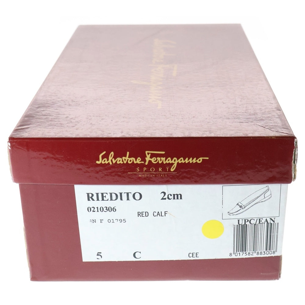 Salvatore Ferragamo(サルヴァトーレ フェラガモ) RIEDITO 0210306 ロゴ プレート ローファー パンプス レディース レッド