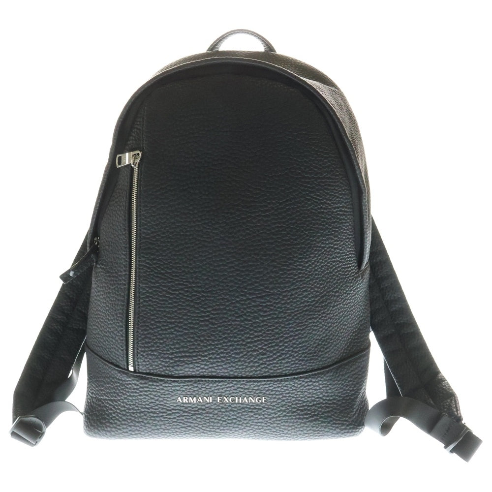 Armani Exchange(アルマーニ エクスチェンジ) フロントロゴ レザーバックパック リュックサック ブラック 952631