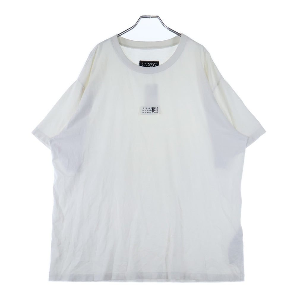 MM6 Maison Margiela(エムエムシックスメゾンマルジェラ) 25AW ナンバリング フロントロゴ クルーネック半袖Tシャツカットソー ホワイト SH0GC0032