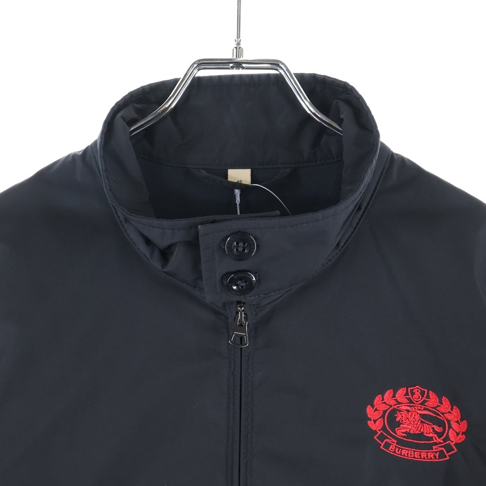 BURBERRY(バーバリー) 裏地ノバチェック フロントロゴ刺繍ジップアップブルゾンジャケット 8004848 ブラック