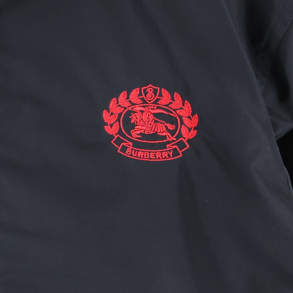 BURBERRY(バーバリー) 裏地ノバチェック フロントロゴ刺繍ジップアップブルゾンジャケット 8004848 ブラック
