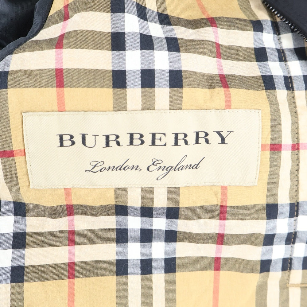 BURBERRY(バーバリー) 裏地ノバチェック フロントロゴ刺繍ジップアップブルゾンジャケット 8004848 ブラック