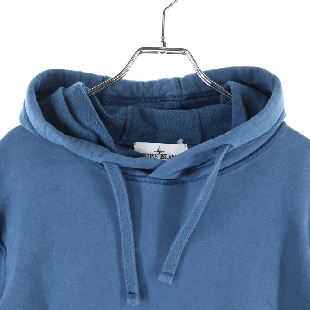 STONE ISLAND(ストーンアイランド) BRUSHED COTTON FLEECE 751564120 ロゴパッチ プルオーバーパーカー フーディ ブルー