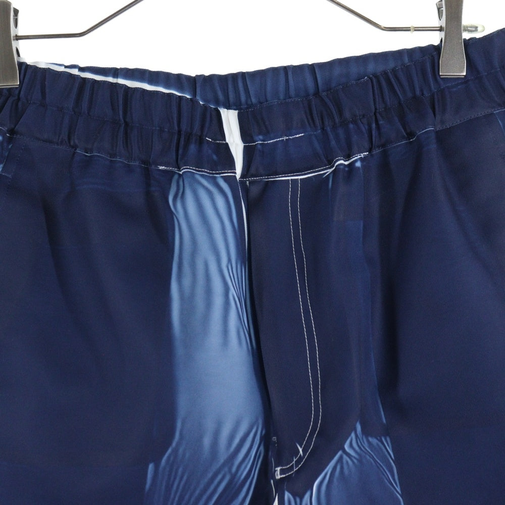 COMME des GARCONS SHIRT(コムデギャルソンシャツ) TWILL GARMENT PRINTED PANTS ガーメントプリント イージーパンツ ブルー FO-P504